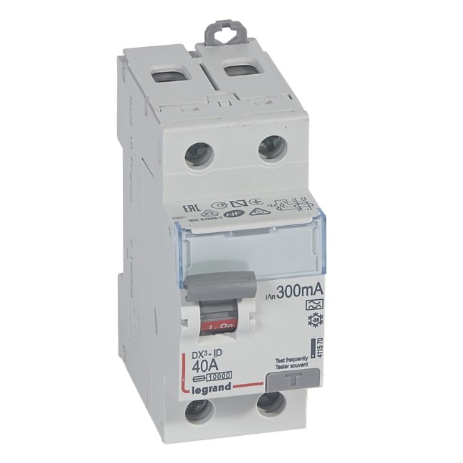 Выключатель дифференциального тока DX-ID - 2П - 230 В~ - 40 А - тип A - 300 мА - 2 модуля