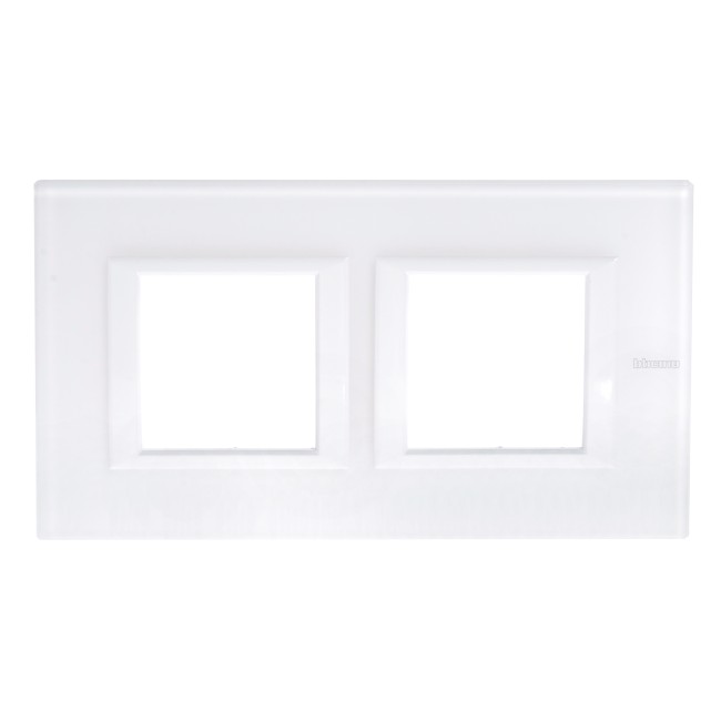 Axolute декоративные накладки прямоугольной формы, горизонтальные, White, цвет белое стекло, на 2+2 модуля