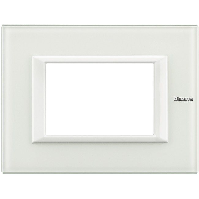 Axolute декоративные накладки прямоугольной формы, White, цвет белое стекло, на 3 модуля