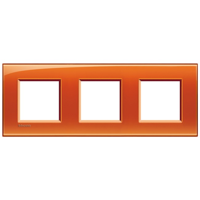 LivingLight Рамка прямоугольная, 3 поста, цвет Оранжевый