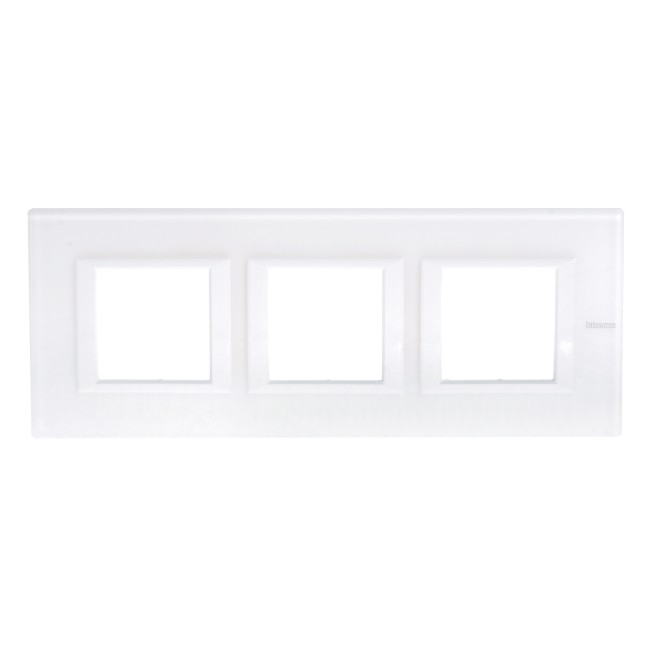 Axolute декоративные накладки прямоугольной формы, горизонтальные, White, цвет белое стекло, на 2+2+2 модуля