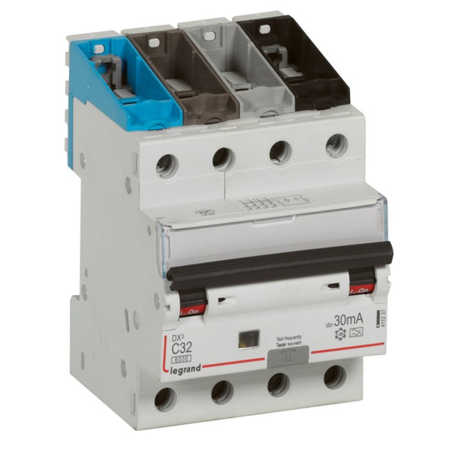 Автоматический выключатель дифференциального тока DX 6000 - 10 кА - тип характеристики С - 4П - 400 В~ - 32 А - тип A - 30 мА - 4 модуля