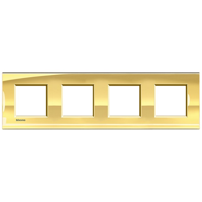 LivingLight Рамка прямоугольная, 4 поста, цвет Золото
