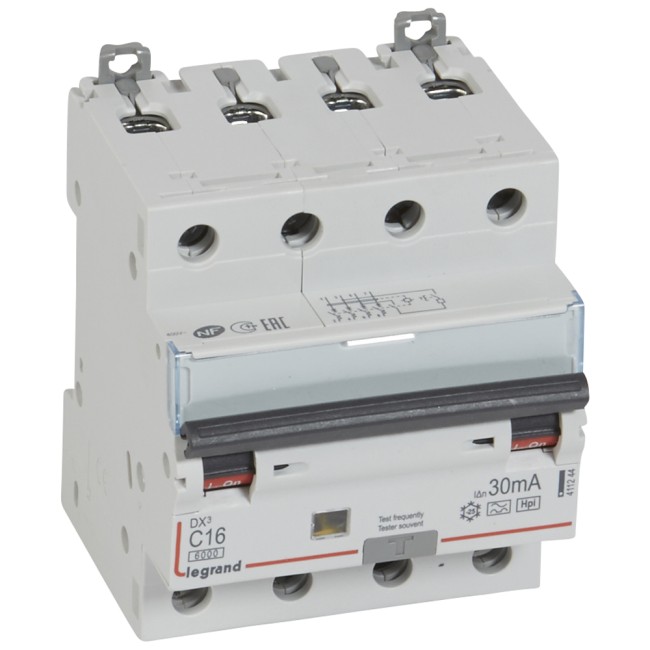 Автоматический выключатель дифференциального тока DX 4П C16А 30MA-F
