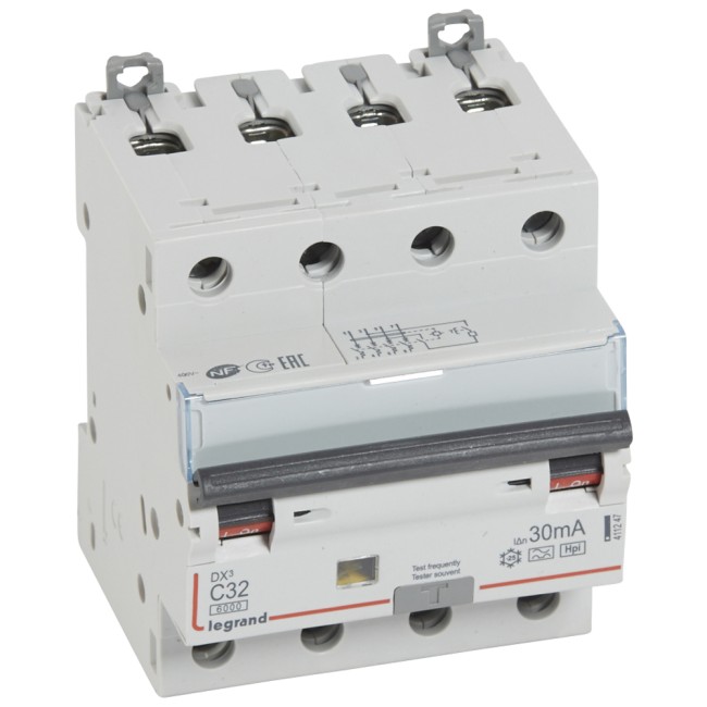 Автоматический выключатель дифференциального тока DX 4П C32А 30MA-F