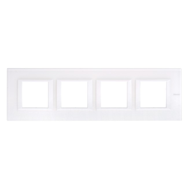 Axolute декоративные накладки прямоугольной формы, горизонтальные, White, цвет белое стекло, на 2+2+2+2 модуля