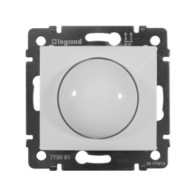 Светорегулятор поворотный Legrand VALENA CLASSIC, 400 Вт, скрытый монтаж, белый, 770061